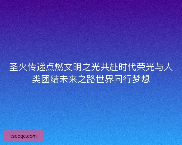 圣火传递点燃文明之光共赴时代荣光与人类团结未来之路世界同行梦想